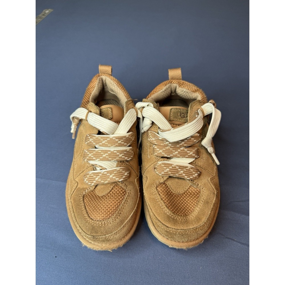 UGG Lo Lowmel Chestnut Suede Sneakers Big Kids size 4 1166490K Brown